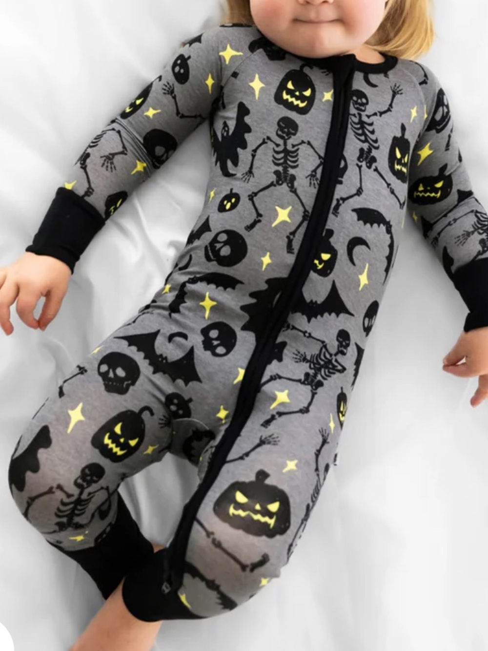 Little Sleepies Halloween Skeleton One-Piece Zipper Pajamas